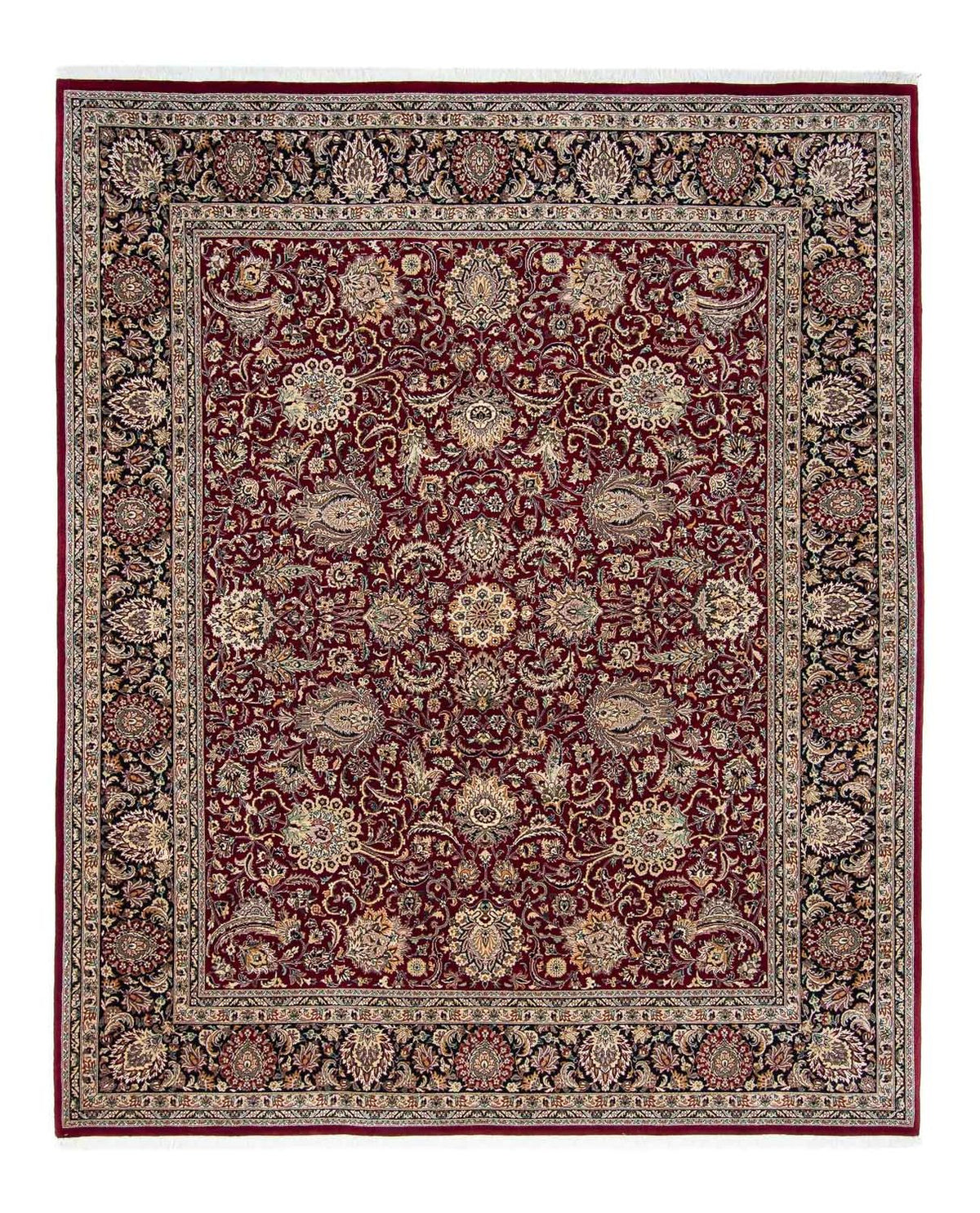 Vintage tæppe - 305 x 244 cm - mørkerød