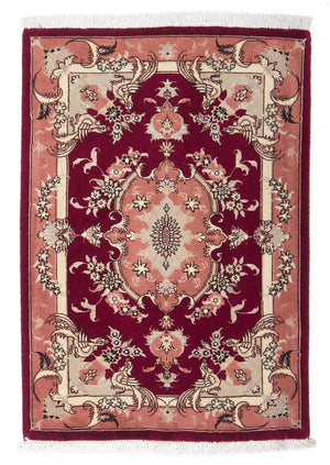 Persisk tæppe - Tabriz - Royal - 85 x 61 cm - mørkerød