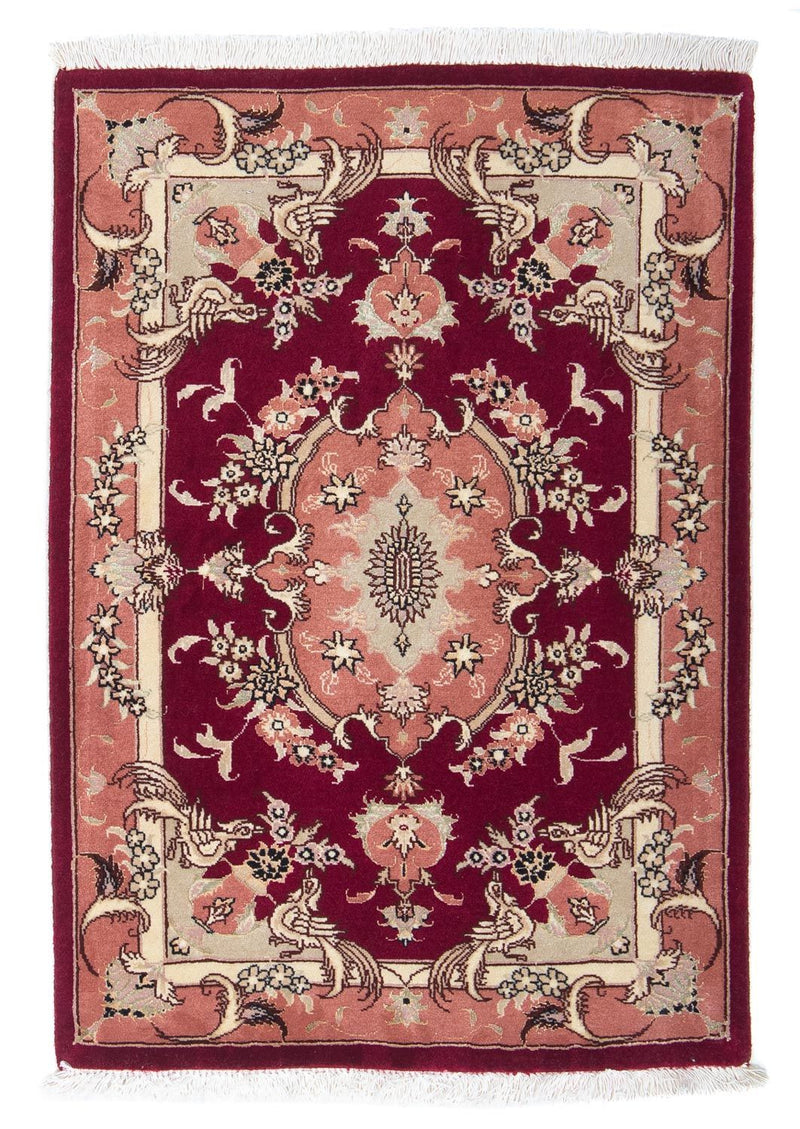 Persisk tæppe - Tabriz - Royal - 85 x 61 cm - mørkerød