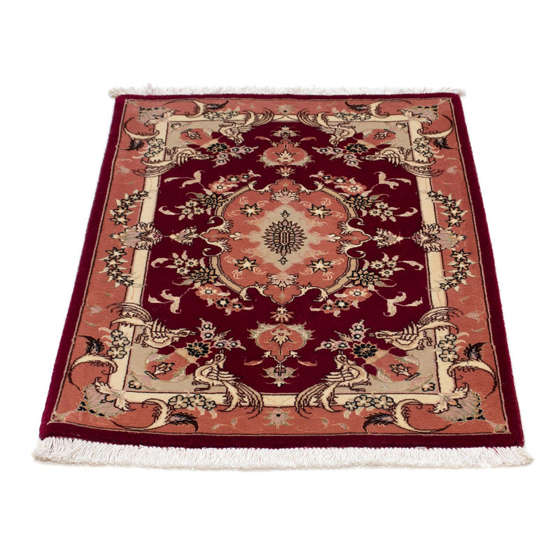 Persisk tæppe - Tabriz - Royal - 85 x 61 cm - mørkerød