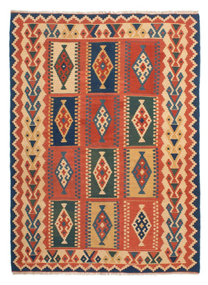 Kelim-tæppe - orientalsk - 215 x 163 cm - flerfarvet