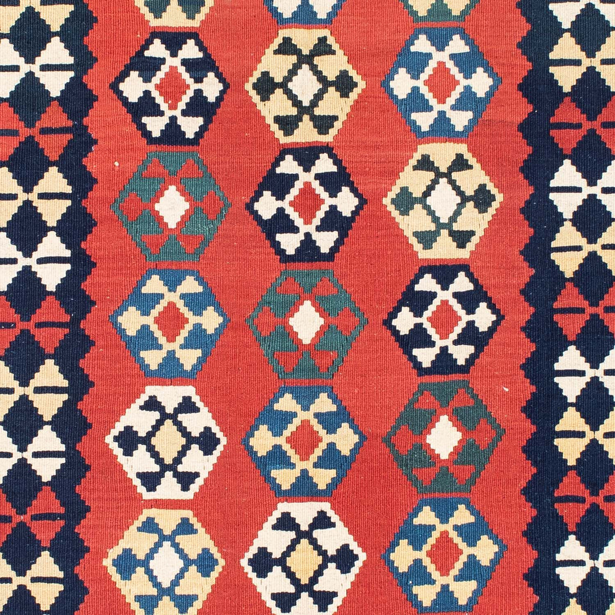 Kelim-tæppe - orientalsk - 195 x 156 cm - rød