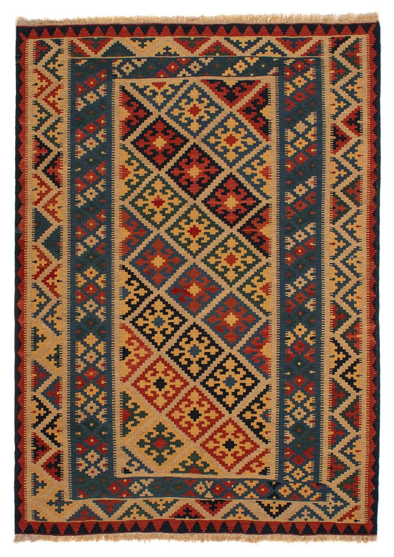 Kelim-tæppe - orientalsk - 203 x 158 cm - flerfarvet