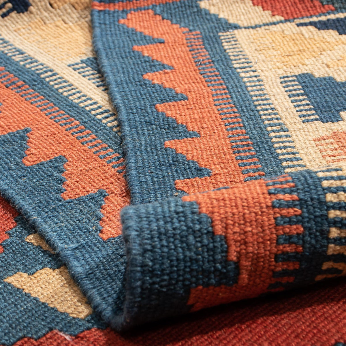 Kelim-tæppe - orientalsk - 200 x 153 cm - rust