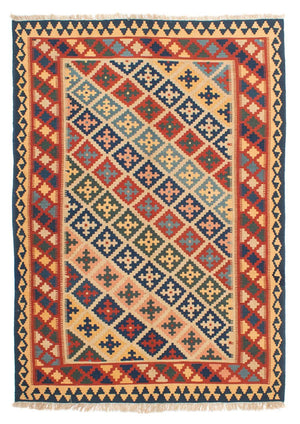 Kelim-tæppe - orientalsk - 221 x 164 cm - flerfarvet