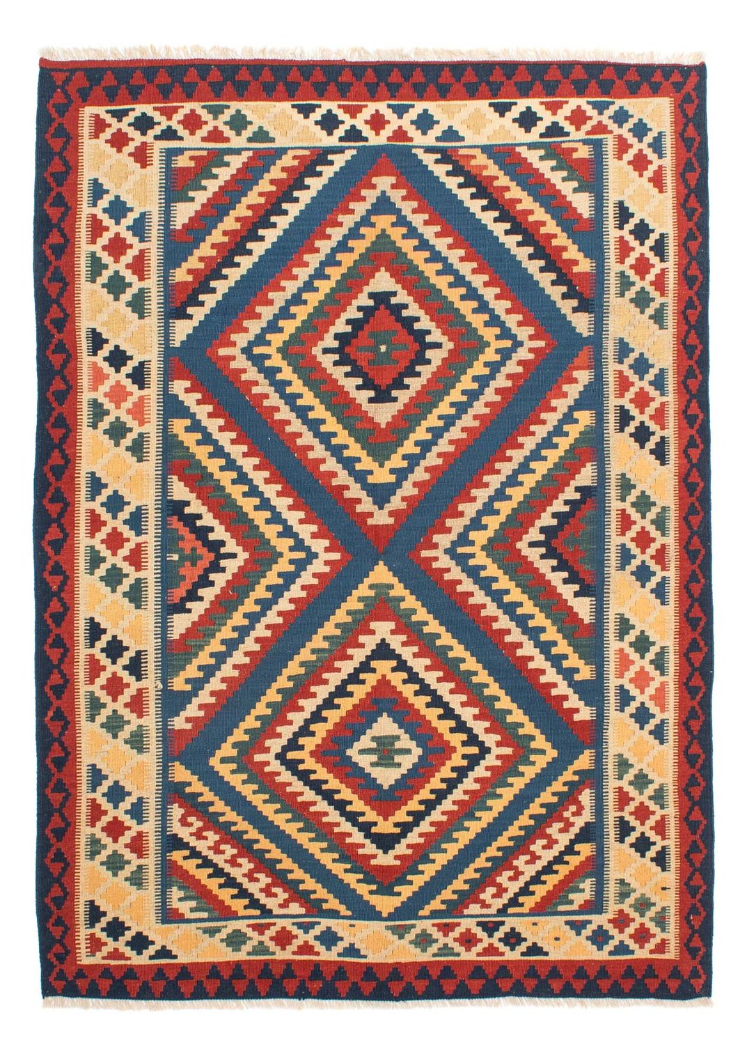 Kelim-tæppe - orientalsk - 217 x 153 cm - flerfarvet