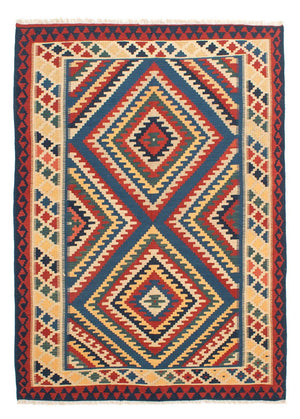 Kelim-tæppe - orientalsk - 217 x 153 cm - flerfarvet