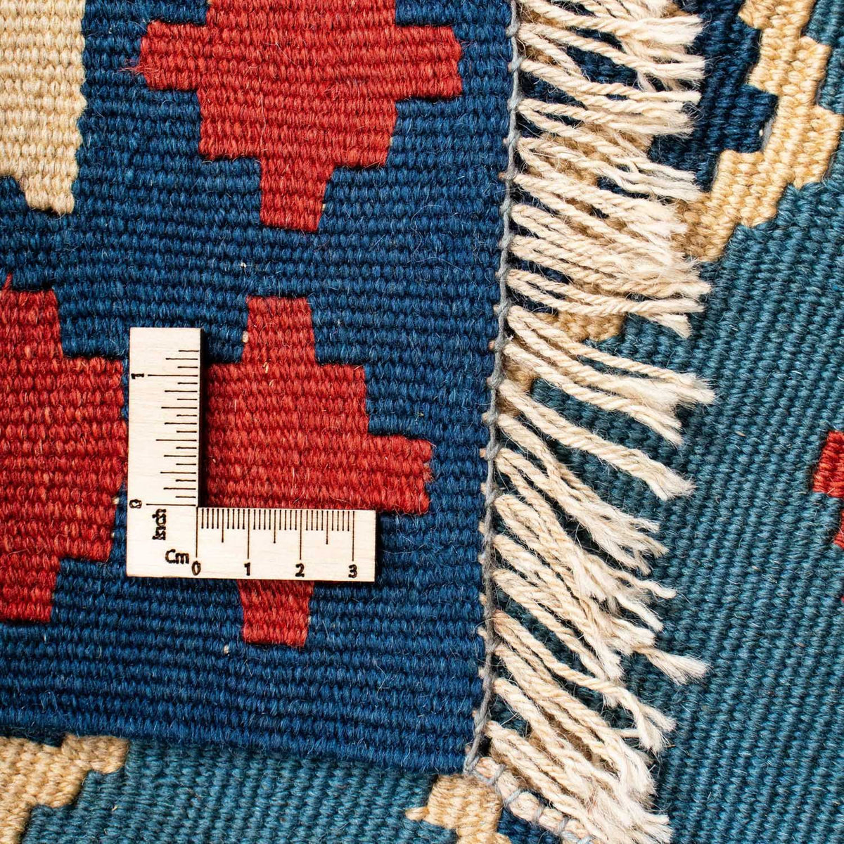 Kelim-tæppe - orientalsk - 193 x 152 cm - blå