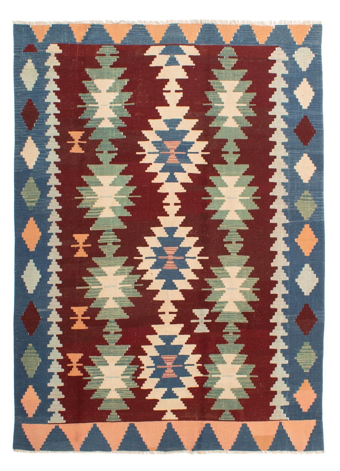 Kelim-tæppe - orientalsk - 265 x 190 cm - mørkerød