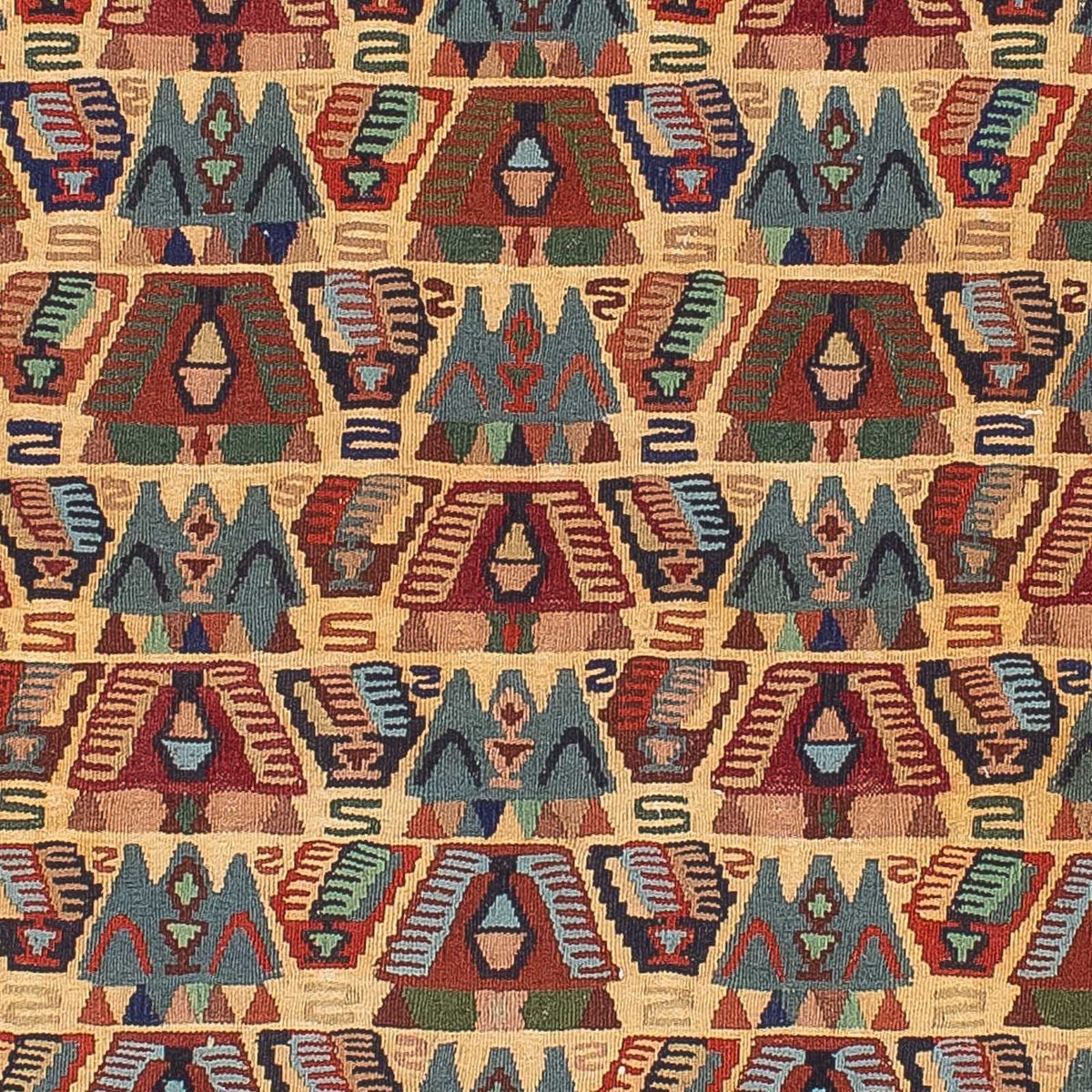 Kelim-tæppe - orientalsk - 158 x 108 cm - lys brun