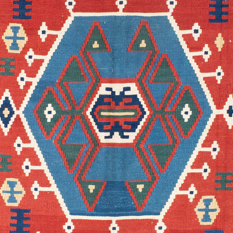 Kelim-tæppe - orientalsk - 208 x 160 cm - rød