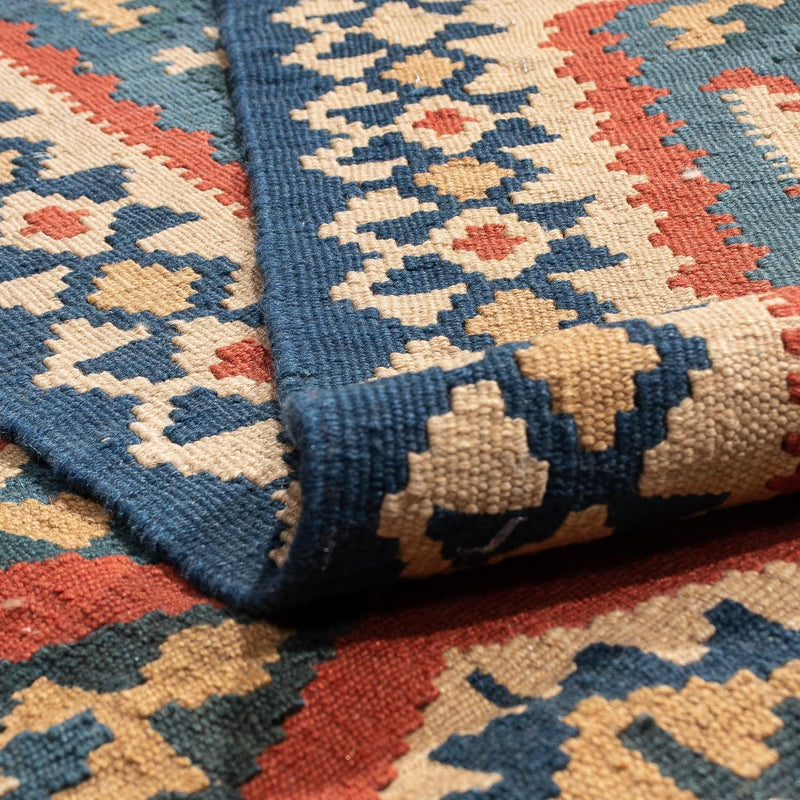 Kelim-tæppe - orientalsk - 213 x 165 cm - mørkerød