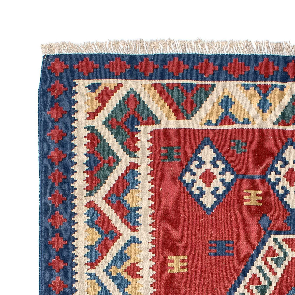 Kelim-tæppe - orientalsk - 222 x 146 cm - mørkerød