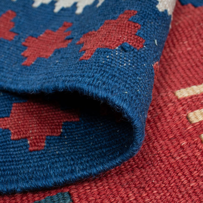 Kelim-tæppe - orientalsk - 222 x 146 cm - mørkerød