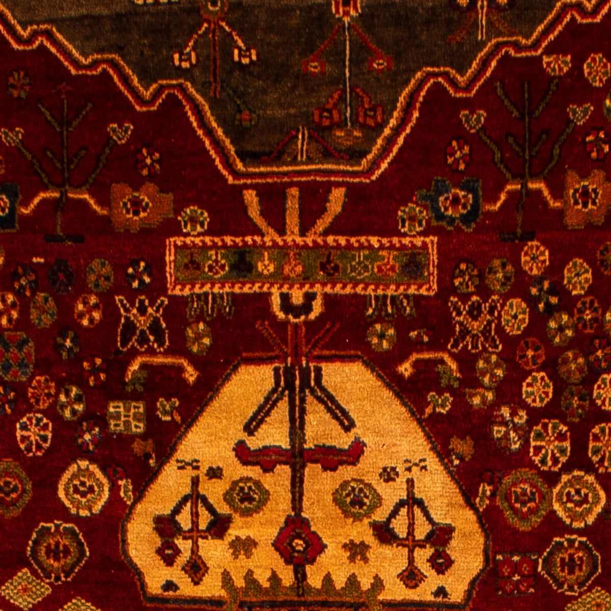 Persisk tæppe - Nomadisk - 290 x 204 cm - mørkerød