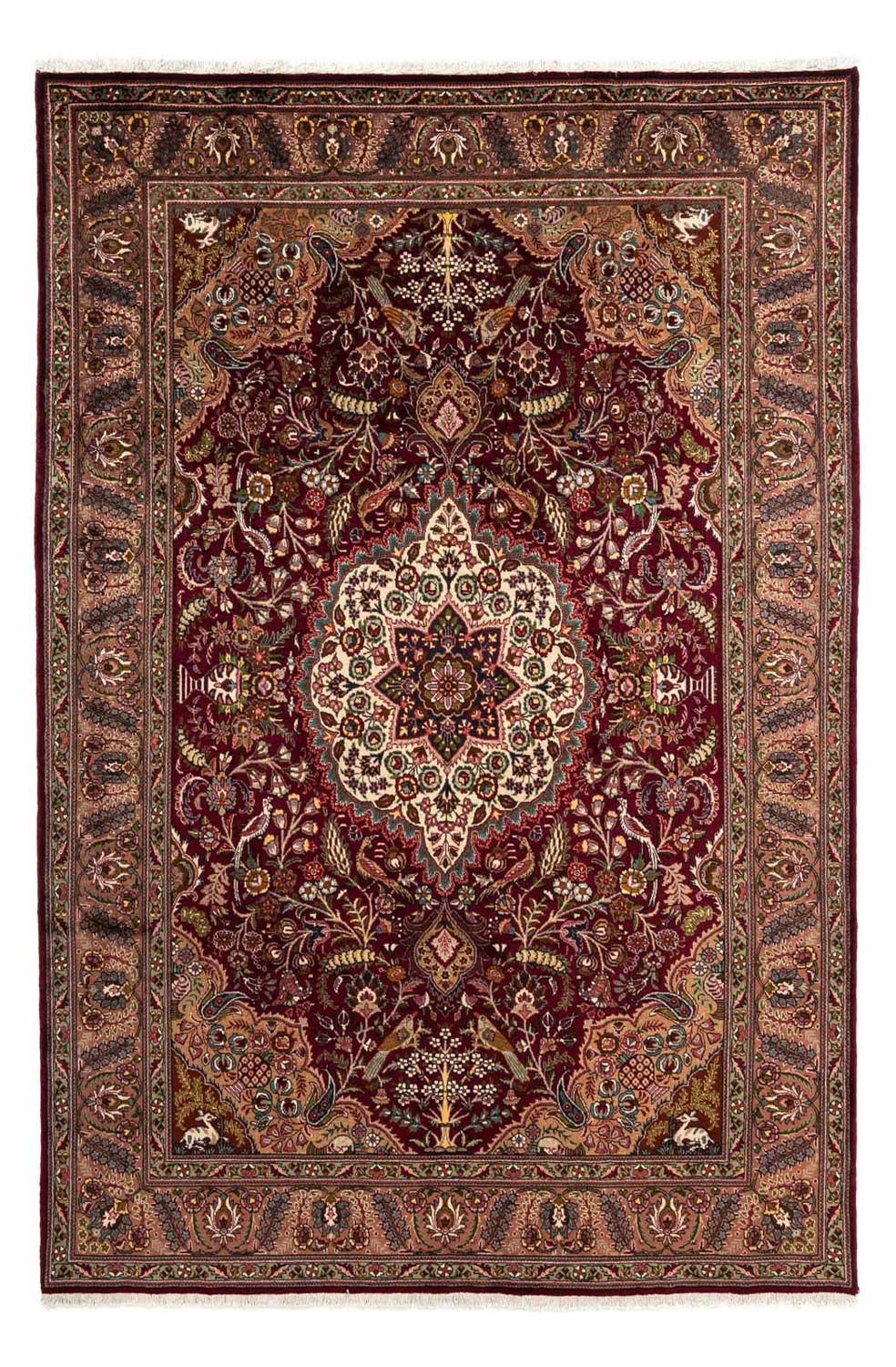 Persisk tæppe - Tabriz - Royal - 285 x 202 cm - mørkerød