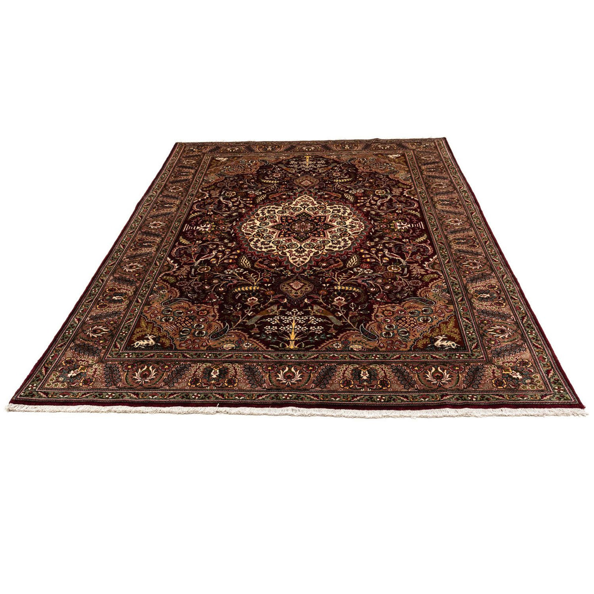 Persisk tæppe - Tabriz - Royal - 285 x 202 cm - mørkerød