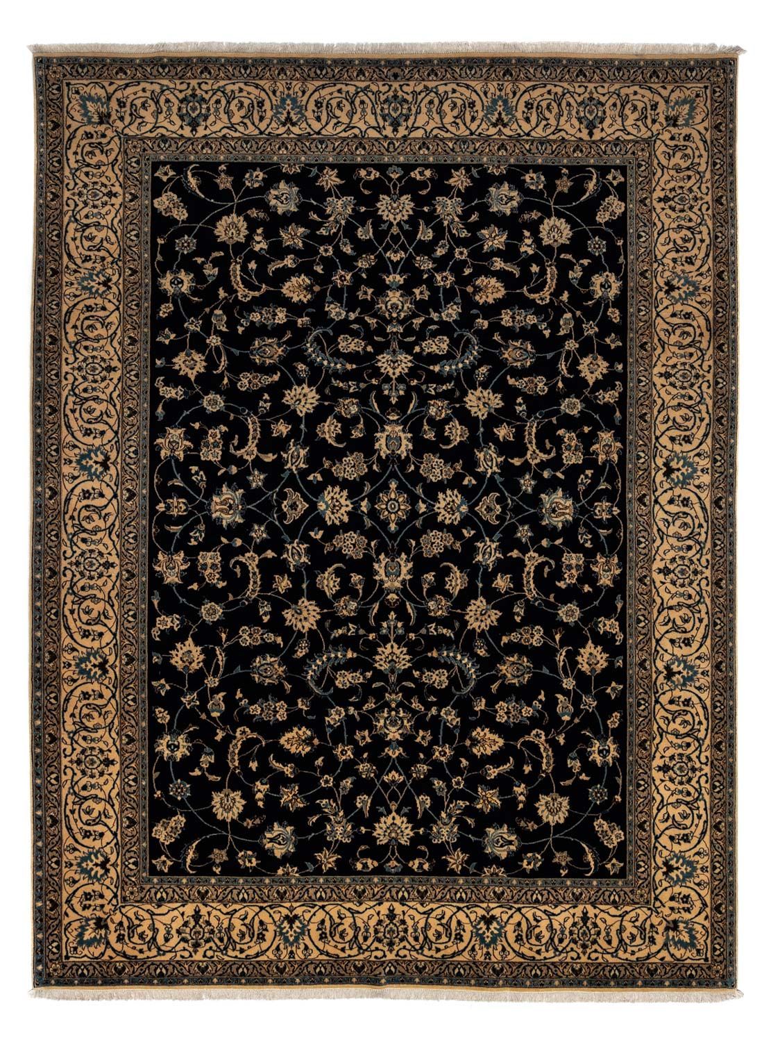 Persisk tæppe - Nain - Royal - 342 x 246 cm - sort