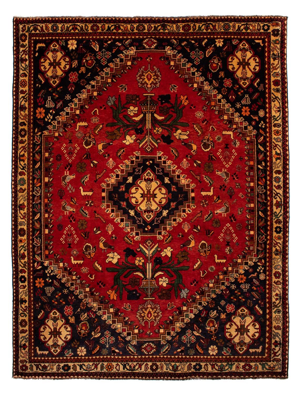 Persisk tæppe - Nomadisk - 302 x 219 cm - mørkerød
