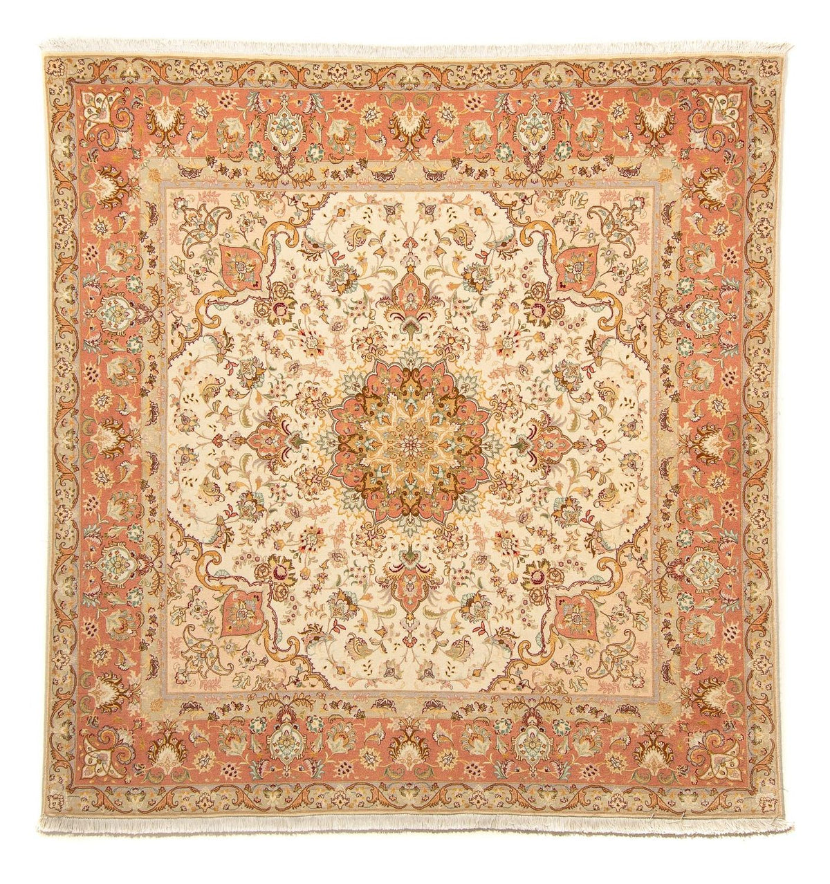 Persisk tæppe - Tabriz - Royal firkantet - 212 x 205 cm - beige