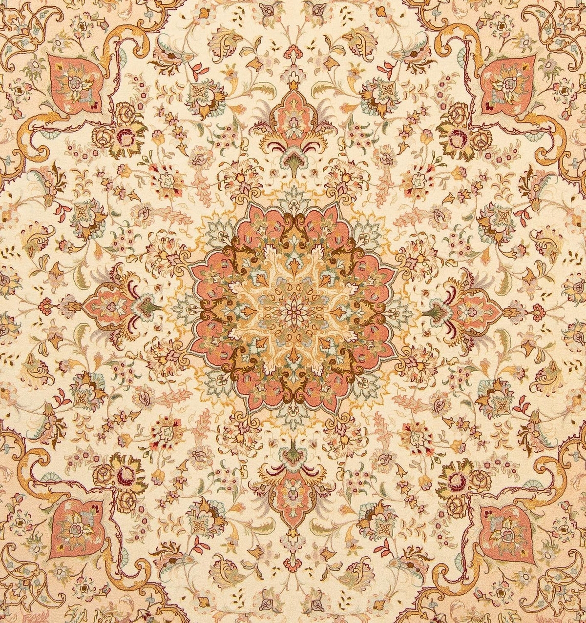 Persisk tæppe - Tabriz - Royal firkantet - 212 x 205 cm - beige