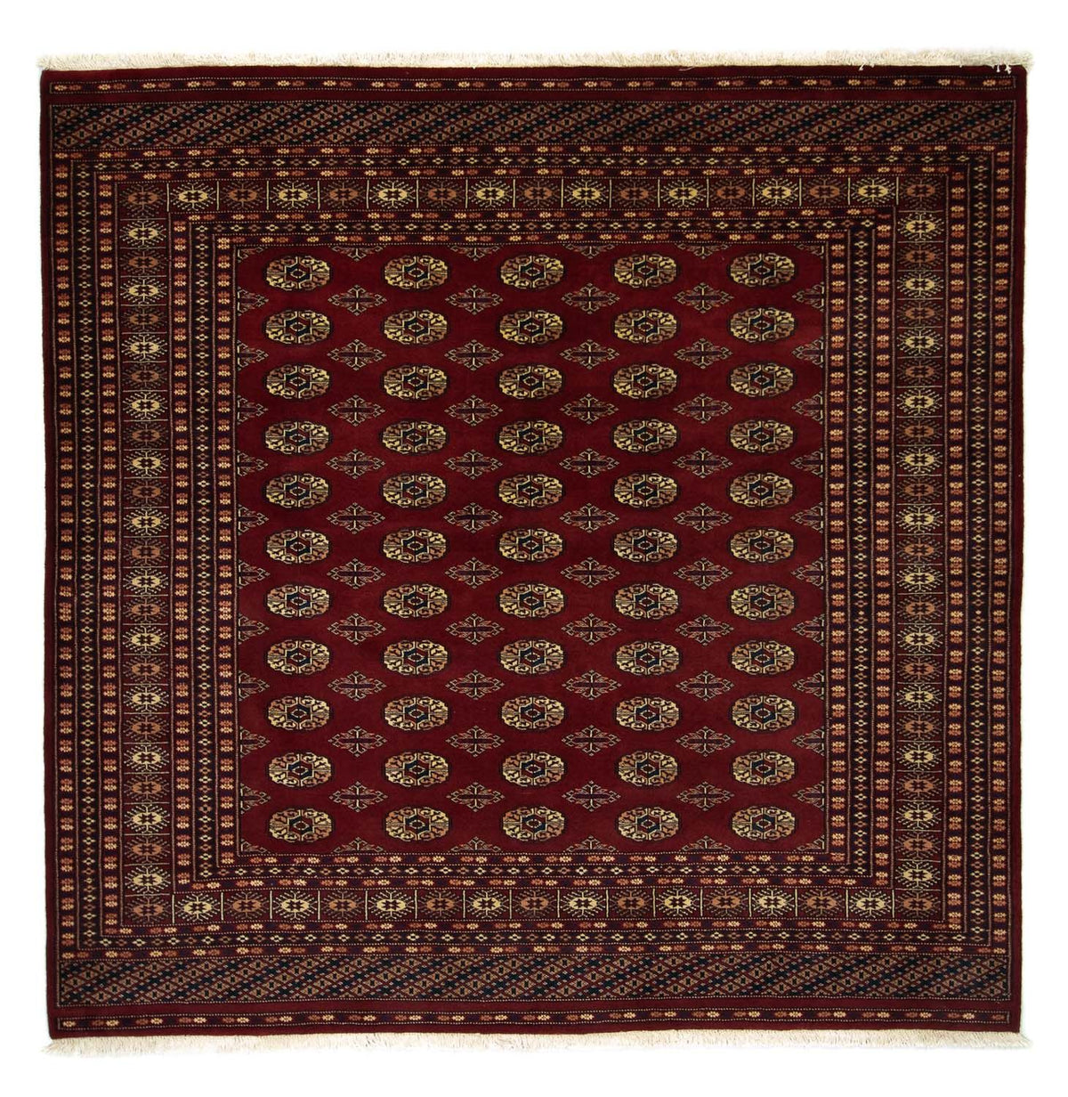 Afghansk tæppe - Bukhara firkantet - 205 x 205 cm - rød