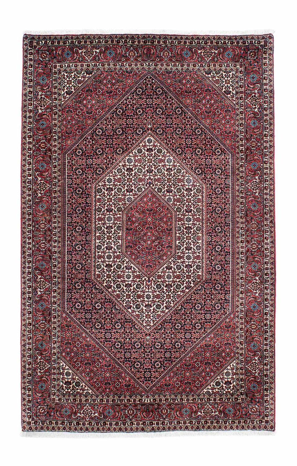 Persisk tæppe - Bijar - 211 x 132 cm - lysrød