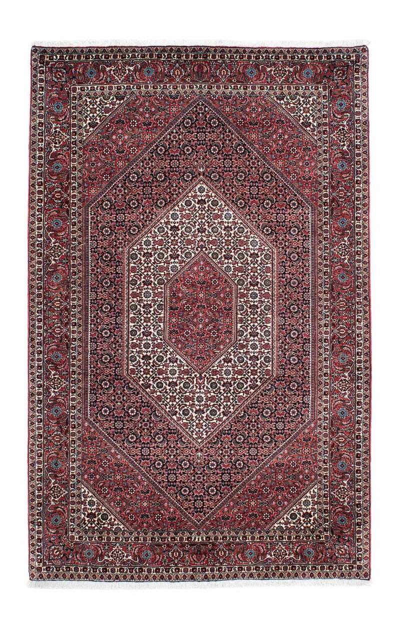 Persisk tæppe - Bijar - 211 x 132 cm - lysrød