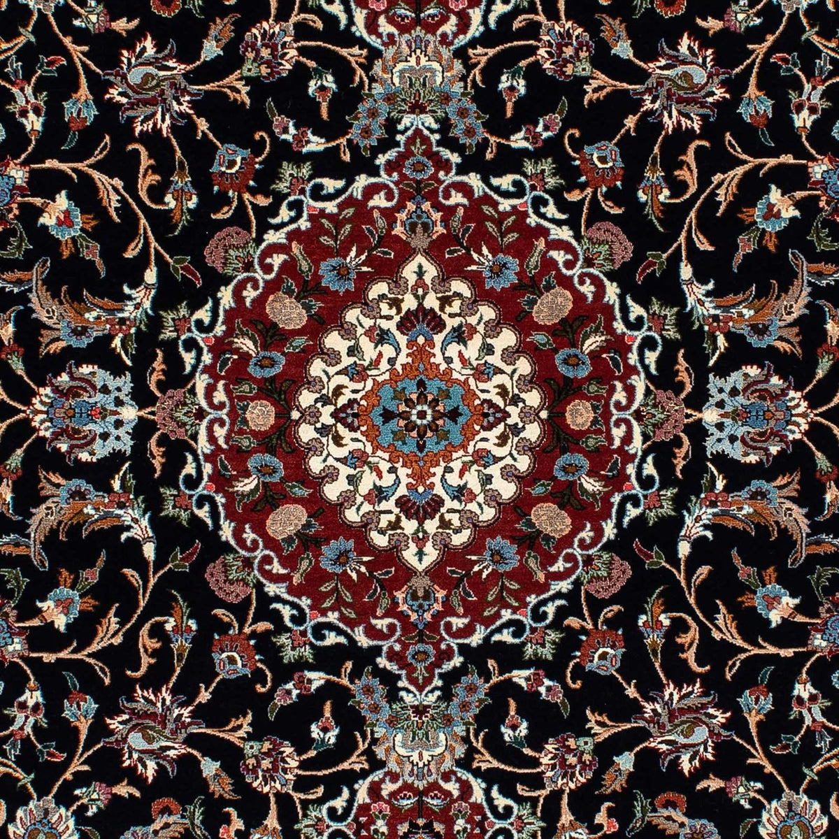 Persisk tæppe - Ghom - 213 x 141 cm - mørkeblå