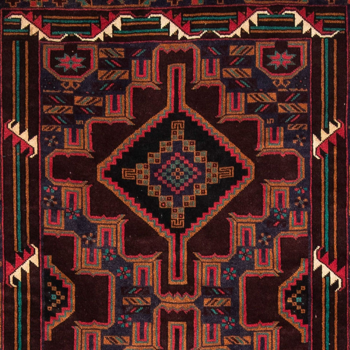 Løber Baluch-tæppe - 206 x 108 cm - brun