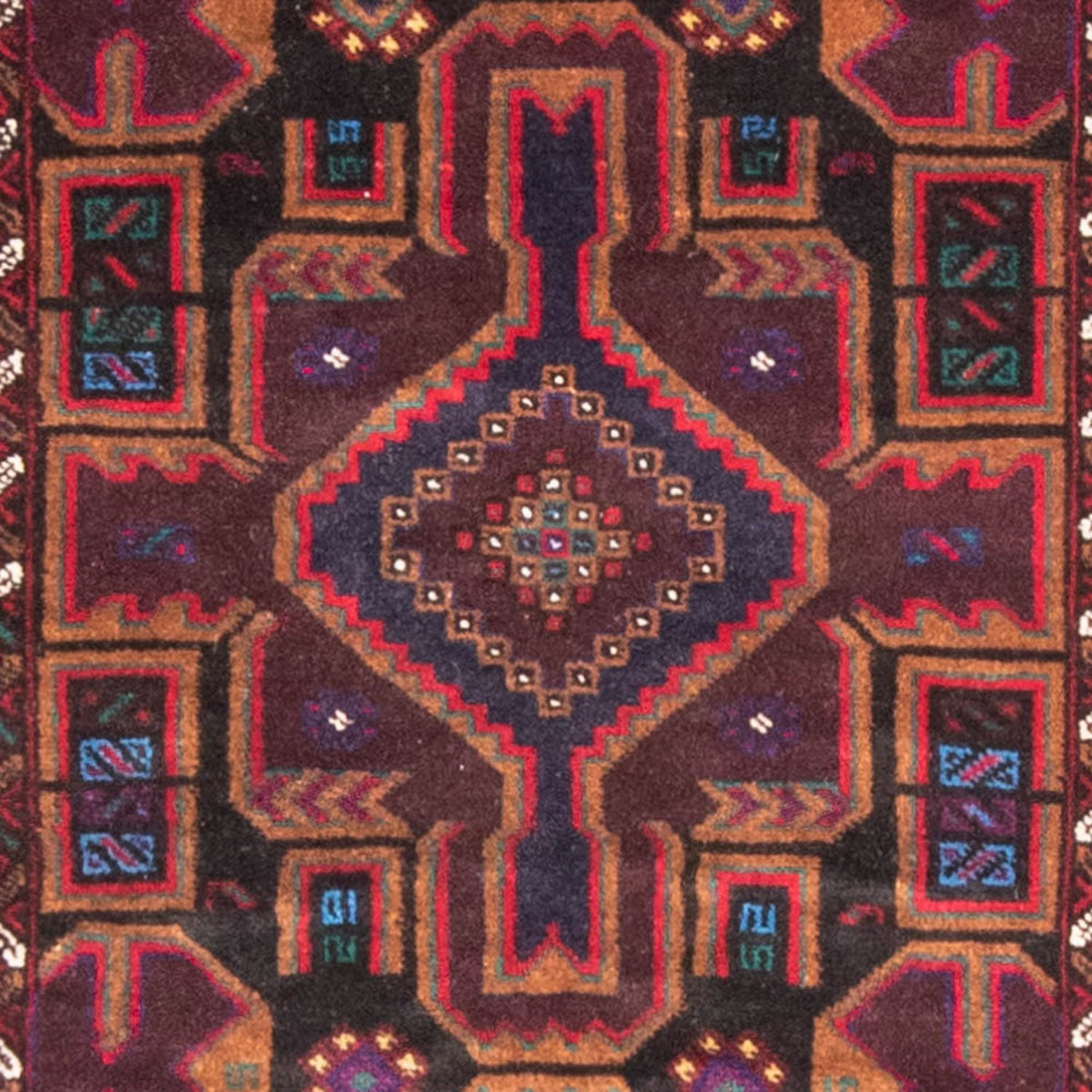 Løber Baluch-tæppe - 190 x 106 cm - mørkerød