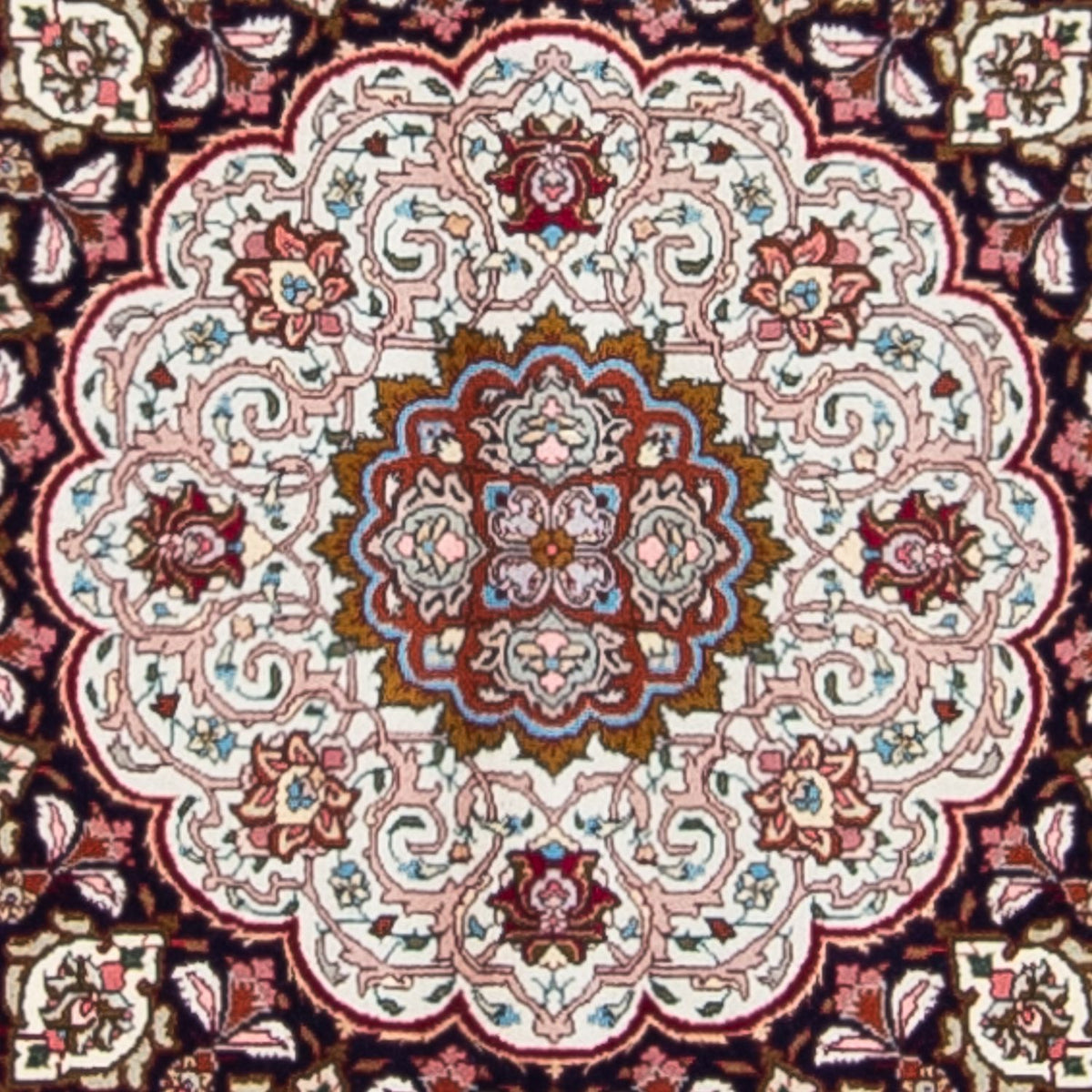 Persisk tæppe - Tabriz - Royal firkantet  - 300 x 297 cm - mørkerød