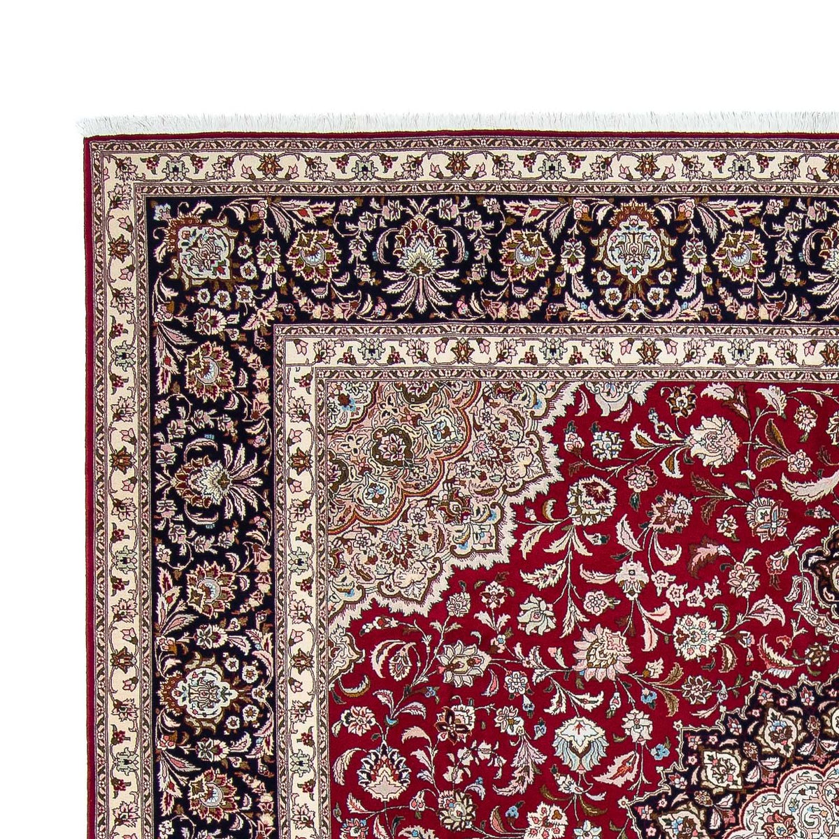 Persisk tæppe - Tabriz - Royal firkantet  - 300 x 297 cm - mørkerød