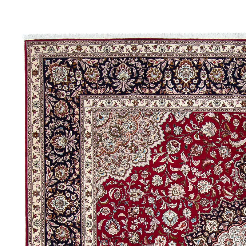 Persisk tæppe - Tabriz - Royal firkantet  - 300 x 297 cm - mørkerød