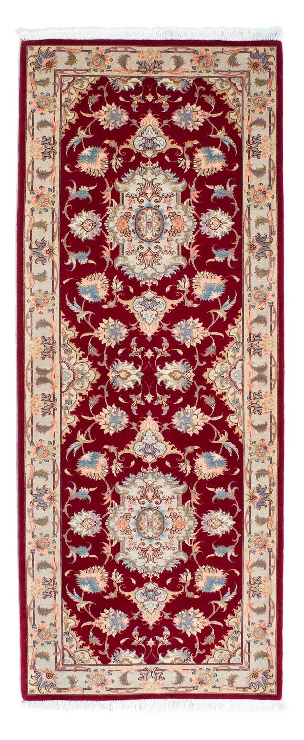 Løber Persisk tæppe - Tabriz - Royal - 213 x 83 cm - mørkerød