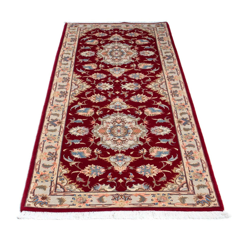 Løber Persisk tæppe - Tabriz - Royal - 213 x 83 cm - mørkerød