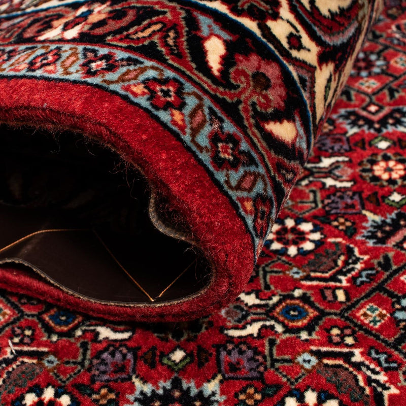 Persisk tæppe - Bijar - 242 x 203 cm - mørkerød