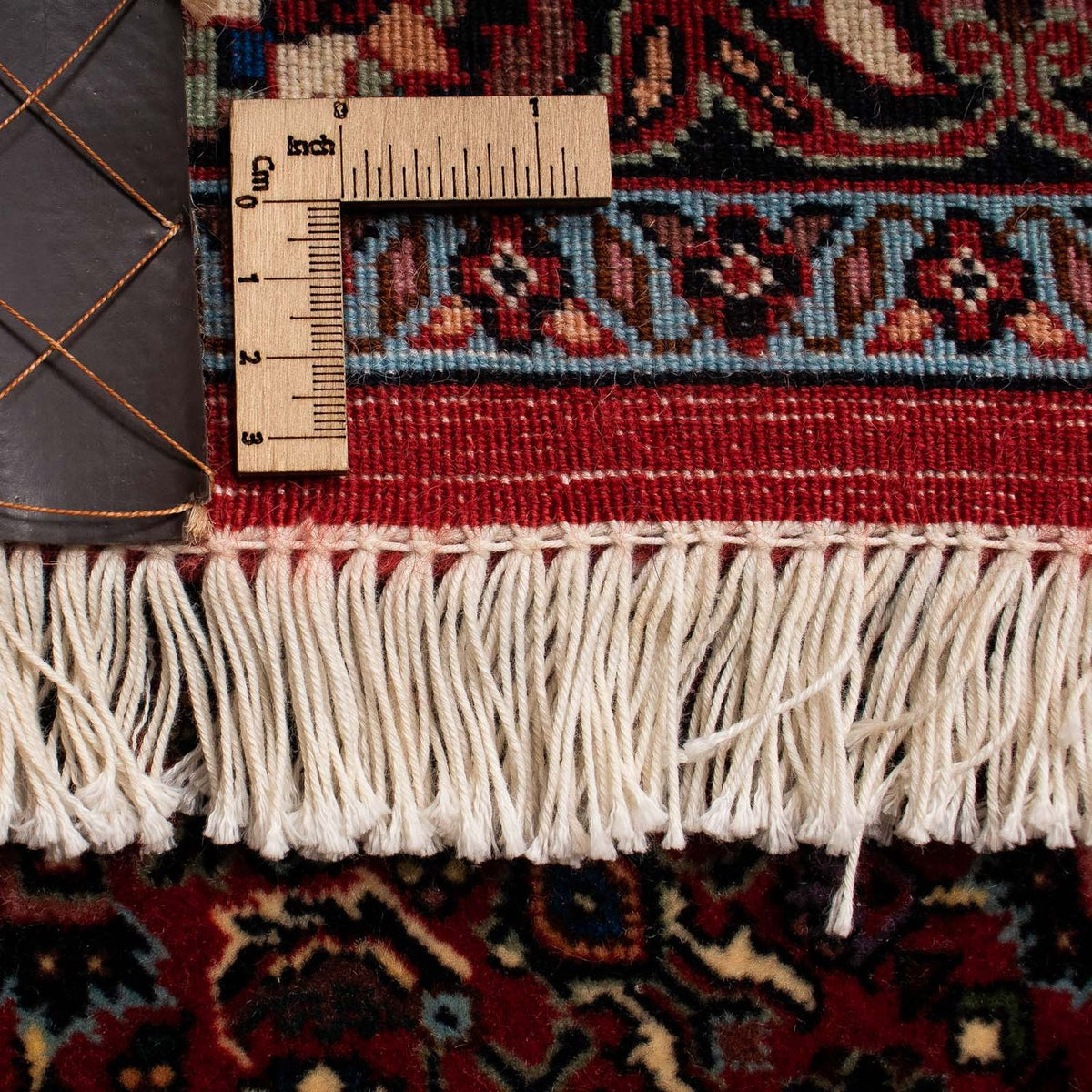 Persisk tæppe - Bijar - 242 x 203 cm - mørkerød