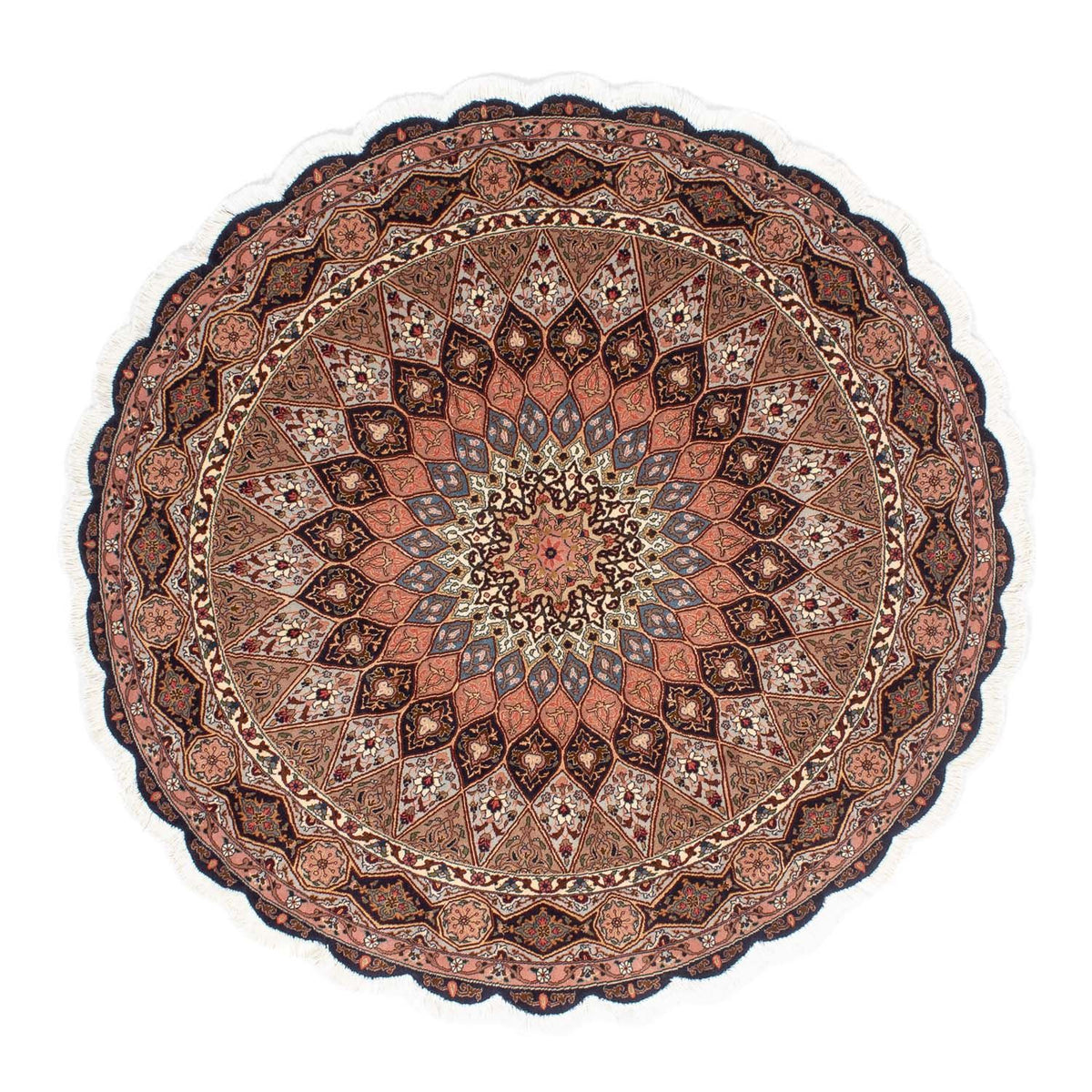 Persisk tæppe - Tabriz - Royal rundt  - 150 x 150 cm - brun