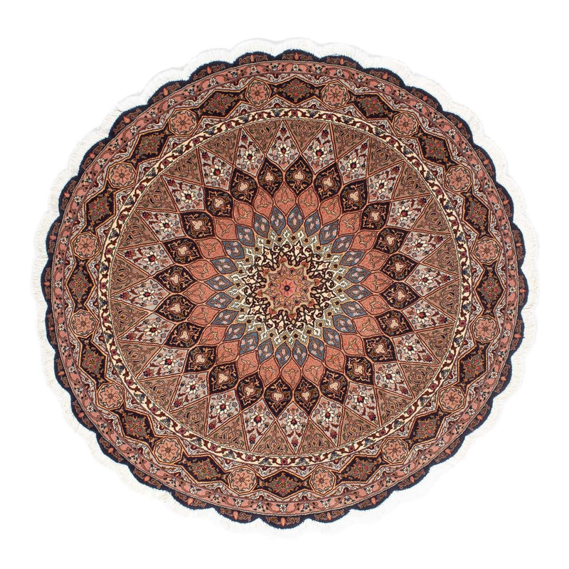 Persisk tæppe - Tabriz - Royal rundt  - 150 x 150 cm - brun