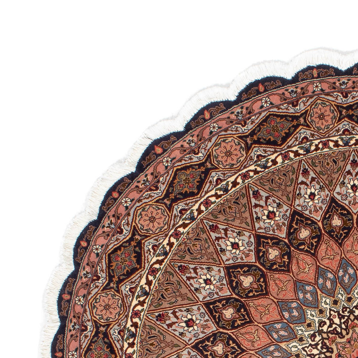 Persisk tæppe - Tabriz - Royal rundt  - 150 x 150 cm - brun