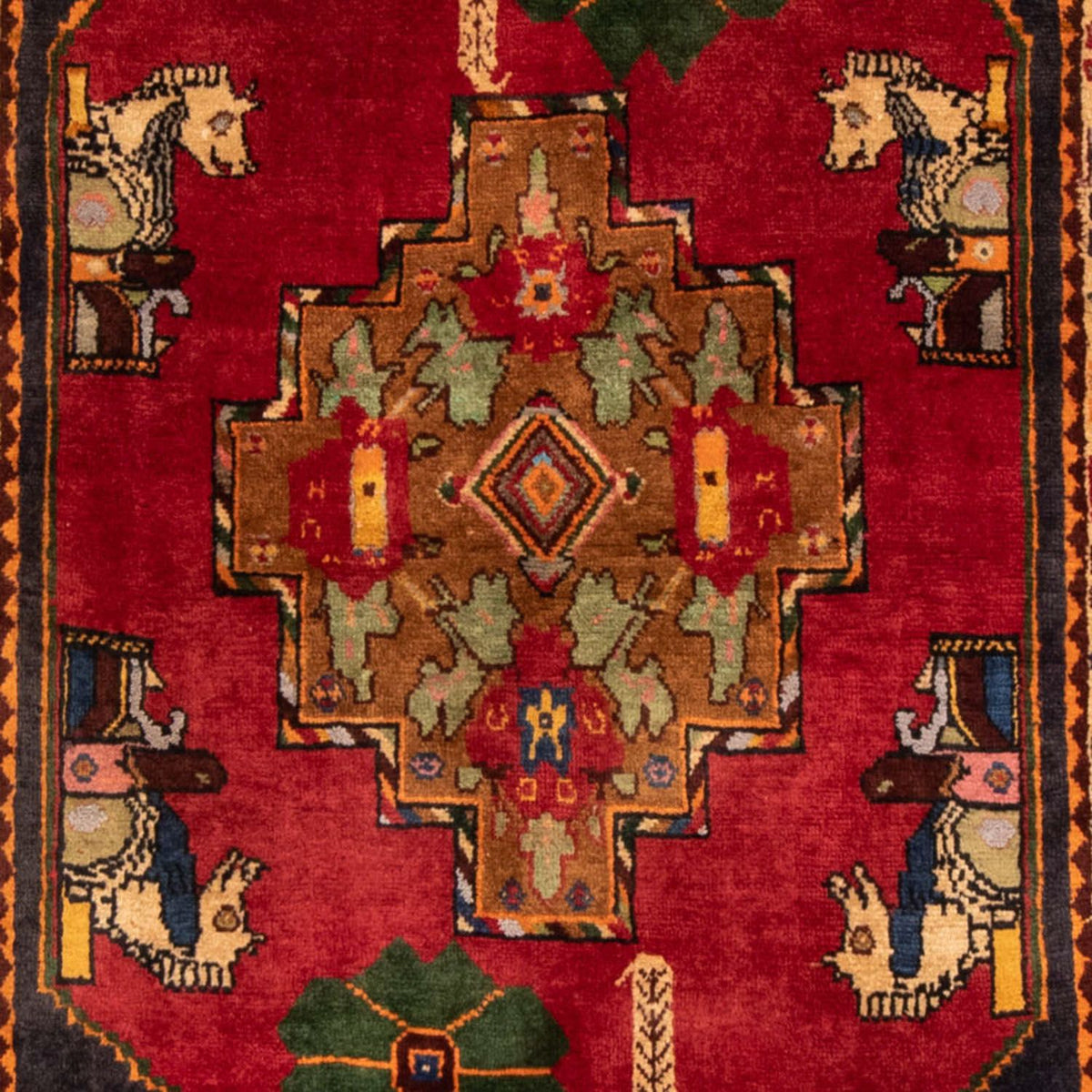 Persisk tæppe - Nomadisk - 188 x 108 cm - rød