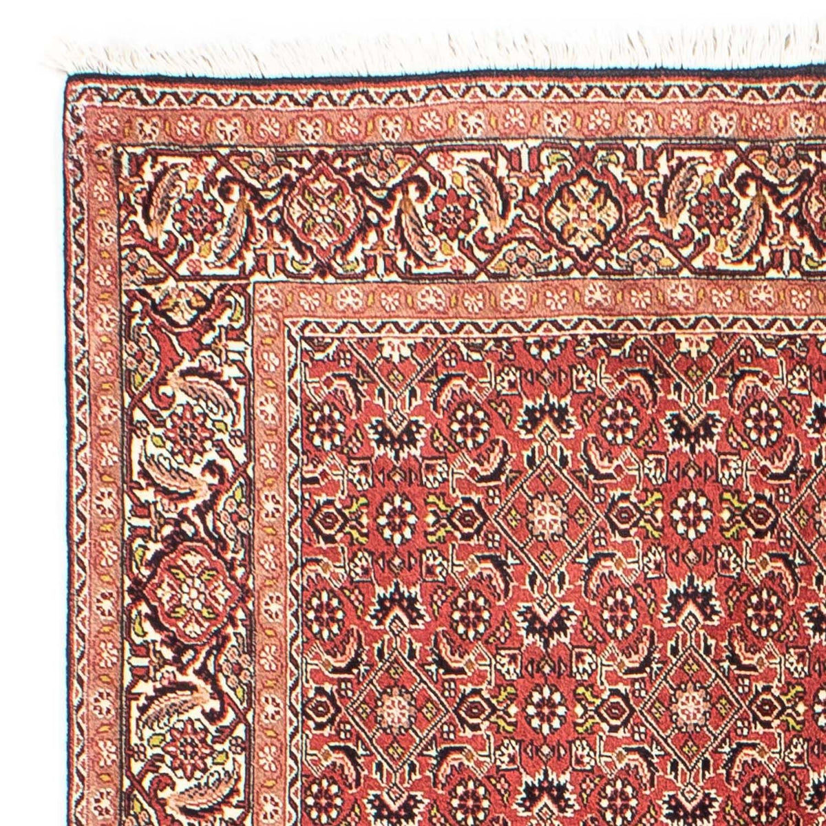 Persisk tæppe - Bijar - 205 x 141 cm - mørkerød