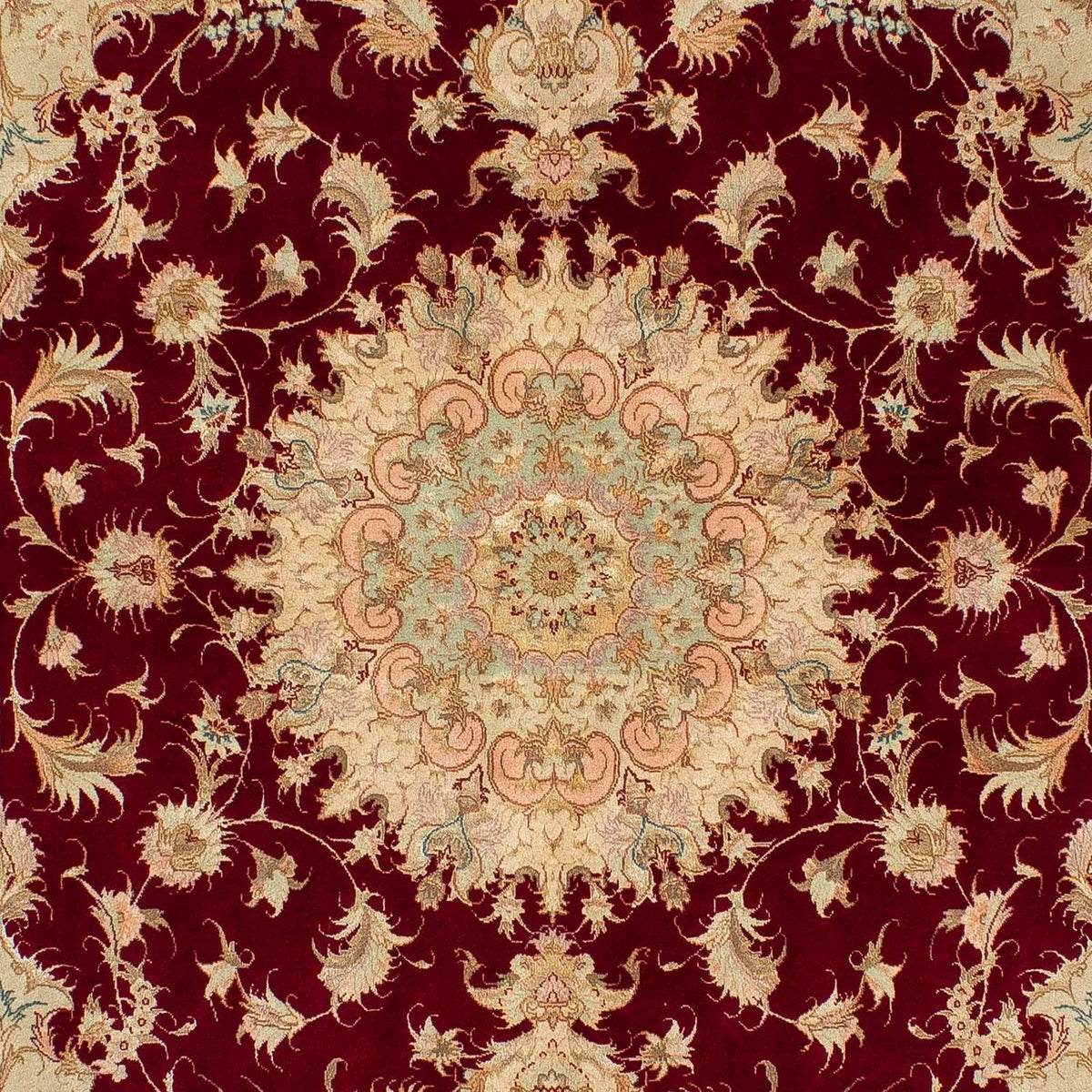 Persisk tæppe - Tabriz - Royal - 200 x 153 cm - mørkerød