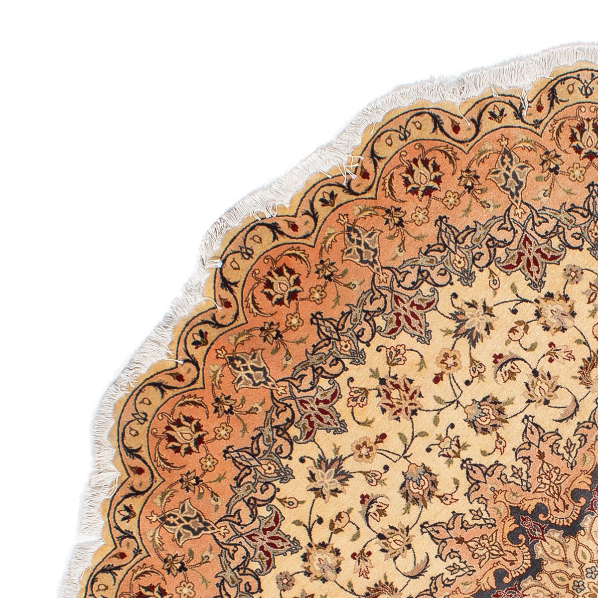 Persisk tæppe - Tabriz - Royal rundt  - 195 x 195 cm - beige