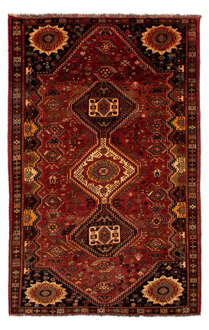 Persisk tæppe - Nomadisk - 285 x 185 cm - mørkerød