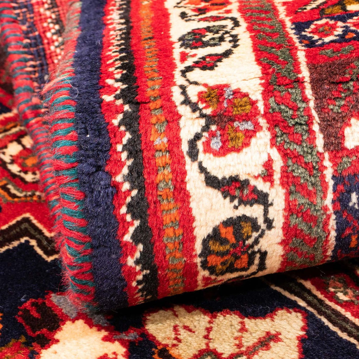 Persisk tæppe - Nomadisk - 135 x 107 cm - mørkerød