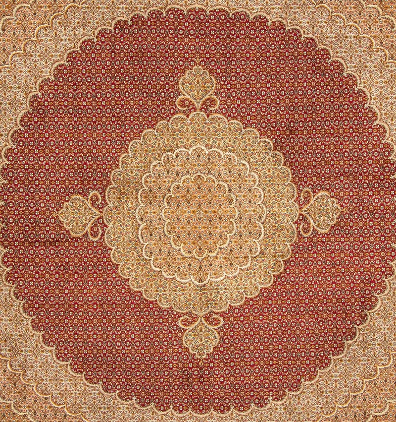 Persisk tæppe - Tabriz firkantet  - 248 x 246 cm - mørkerød