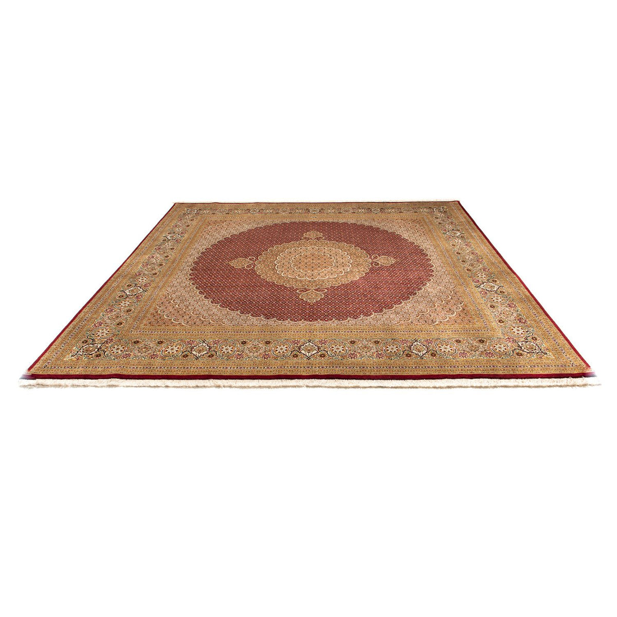 Persisk tæppe - Tabriz firkantet  - 248 x 246 cm - mørkerød