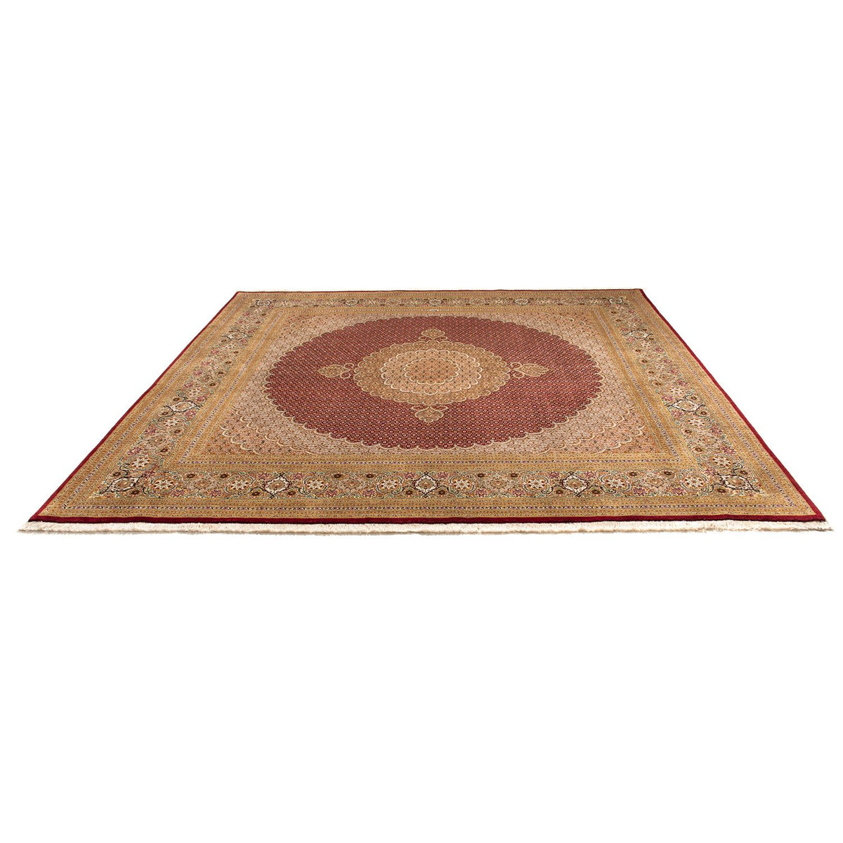 Persisk tæppe - Tabriz firkantet - 251 x 247 cm - mørkerød